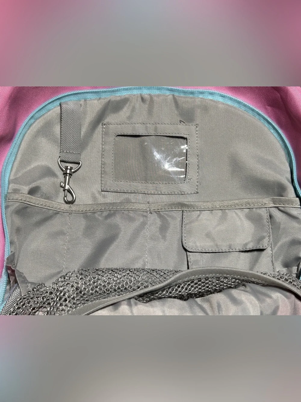 Pottery Barn Kids Pink & White Striped Backpack with “Sophia” Stitched